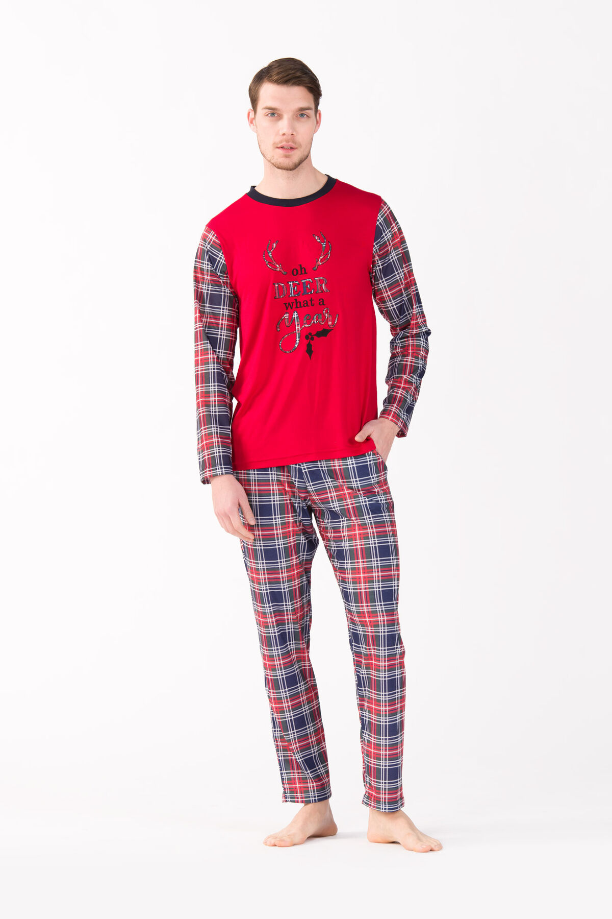 2'li Viskon Erkek Pijama Takımı