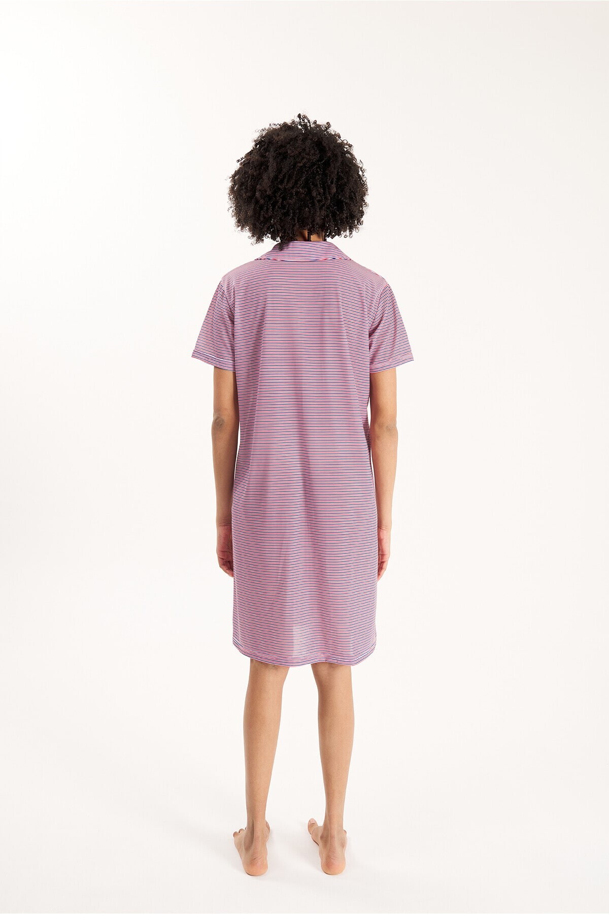 Yeni İnci - ÇİZGİLİ VİSKON KADIN GECELİK (1)