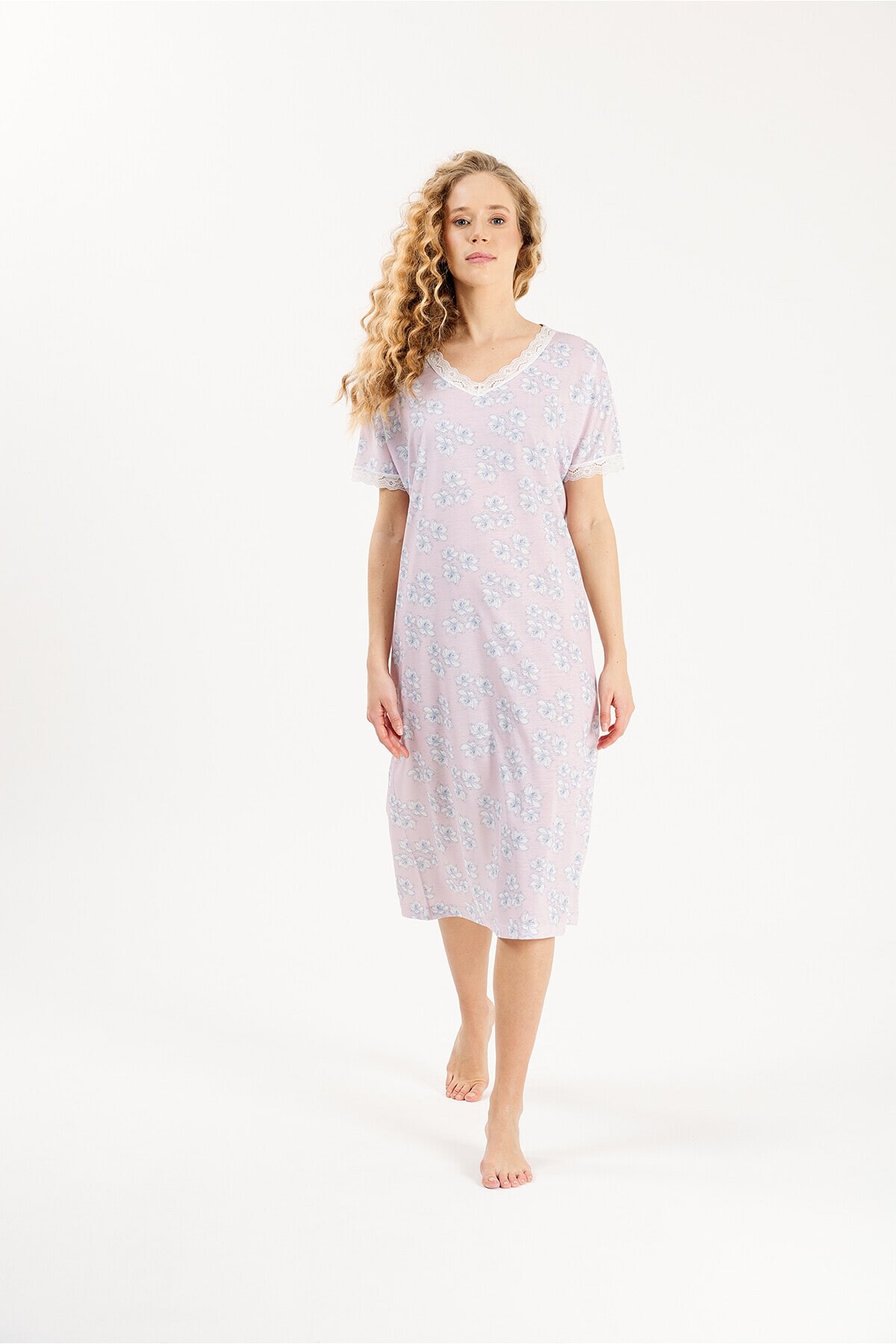 Yeni İnci - DANTEL DETAYLI VİSKON KADIN GECELİK (1)