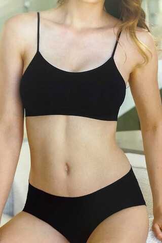 Yeni İnci - İnce Askılı Kaplı Dikişsiz Büstiyer