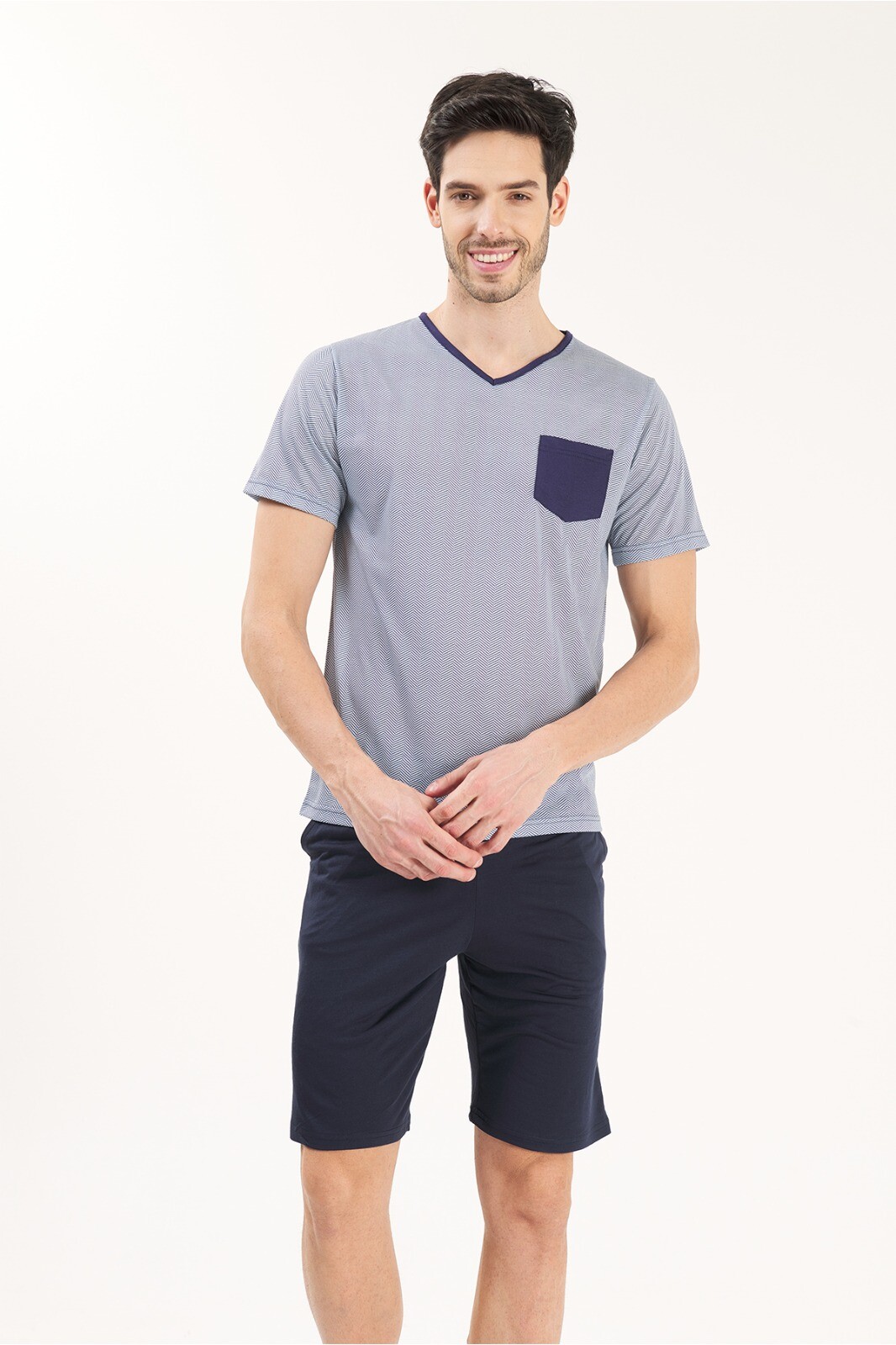 Yeni İnci - EPJ829 VİSKON KUMAŞ ERKEK 3'LÜ PJAMA TAKIMI