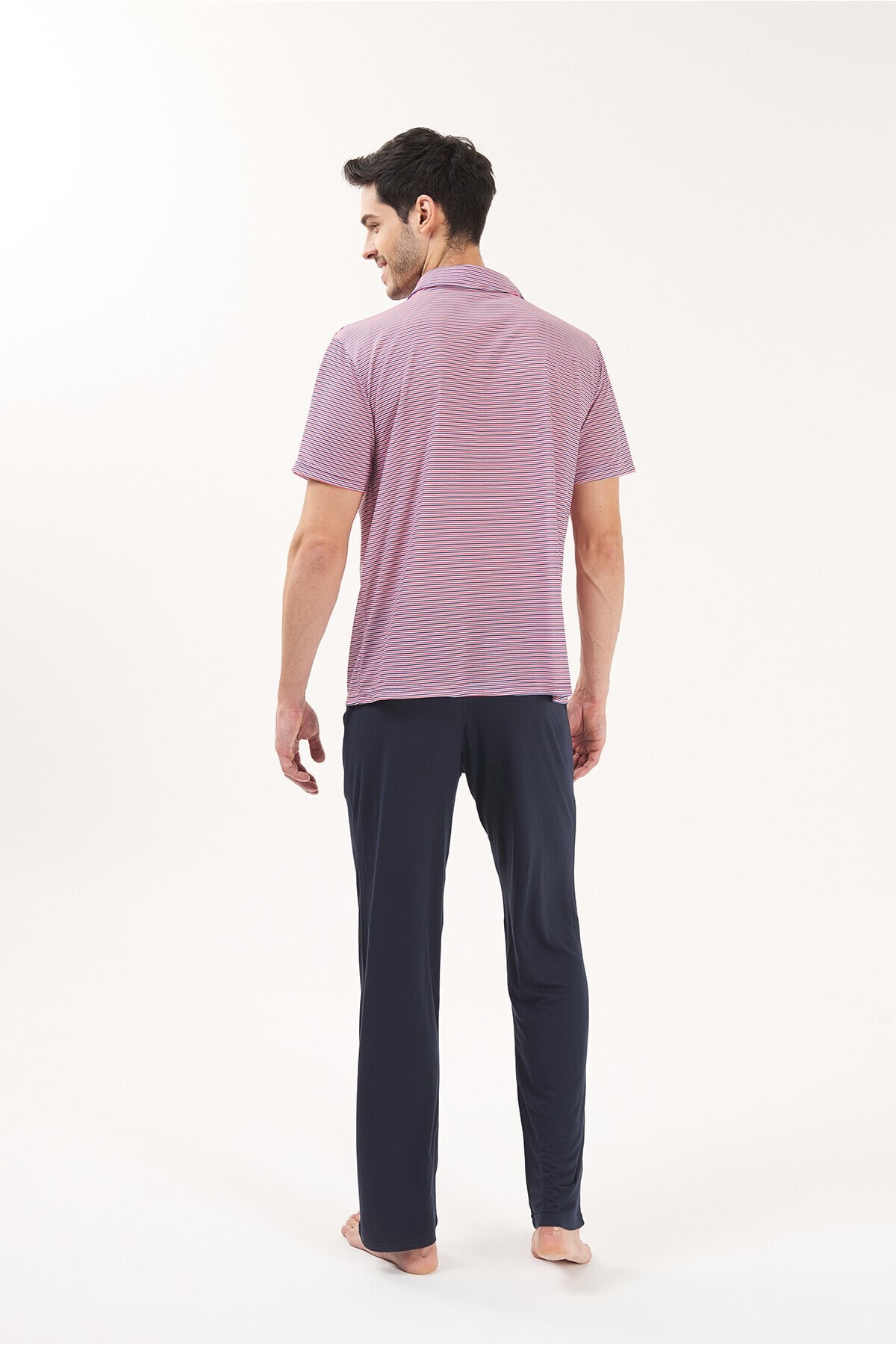  - GÖMLEK YAKA 3'LÜ VİSKON ERKEK PİJAMA TAKIMI (1)