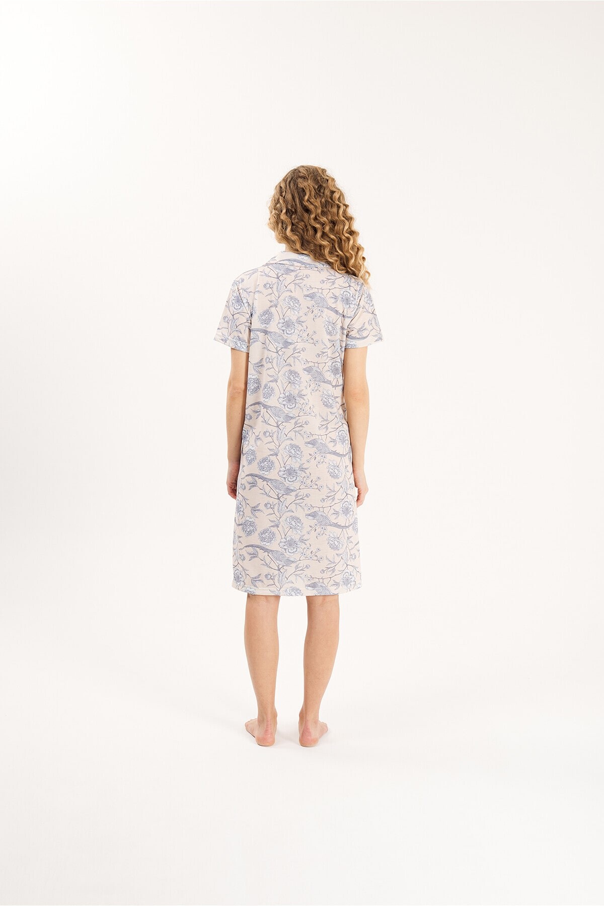 Yeni İnci - GÖMLEK YAKA PAMUK KADIN GECELİK (1)