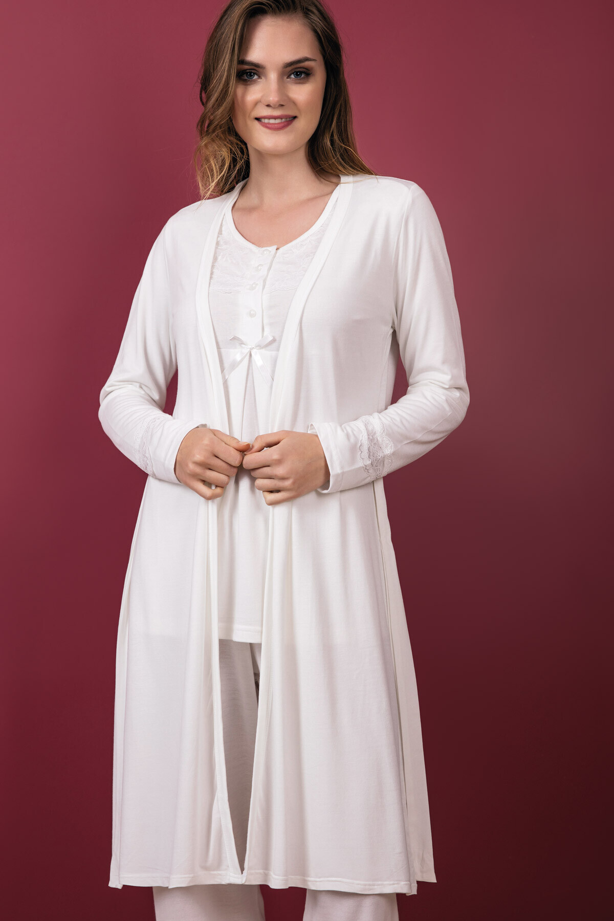 Yeni İnci - Kadın Pijama Viskon 3'lü Takım (1)