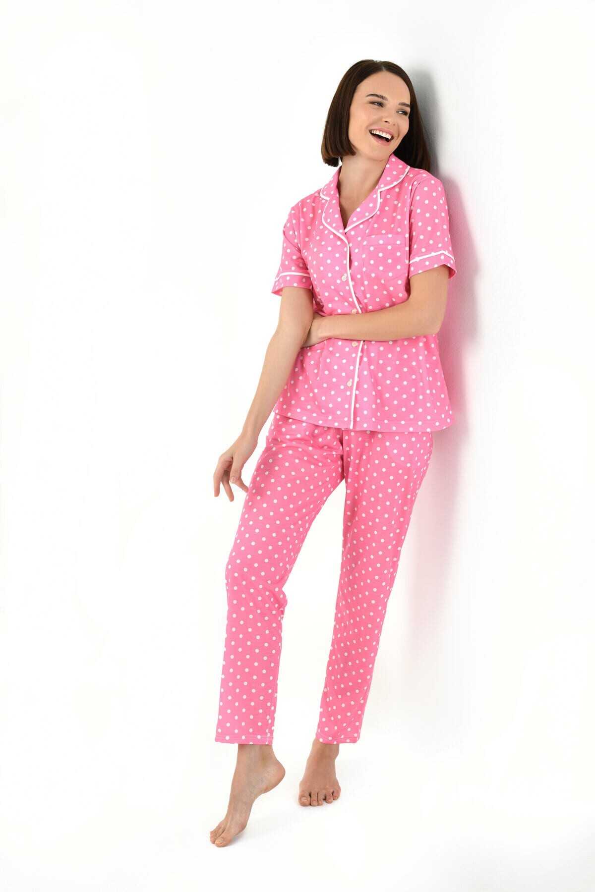 KADIN PİJAMA TAKIMI VİSKON KUMAŞ - Thumbnail