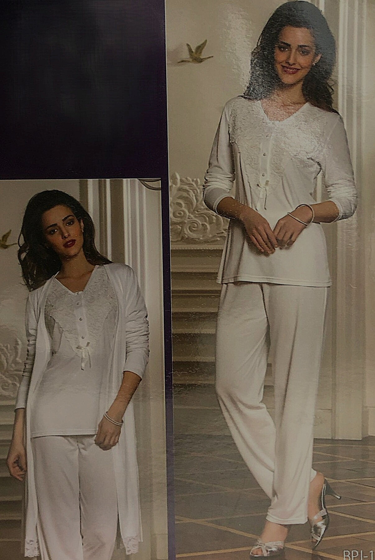 Yeni İnci - Kadın Pijama Viskon 3'lü Takım