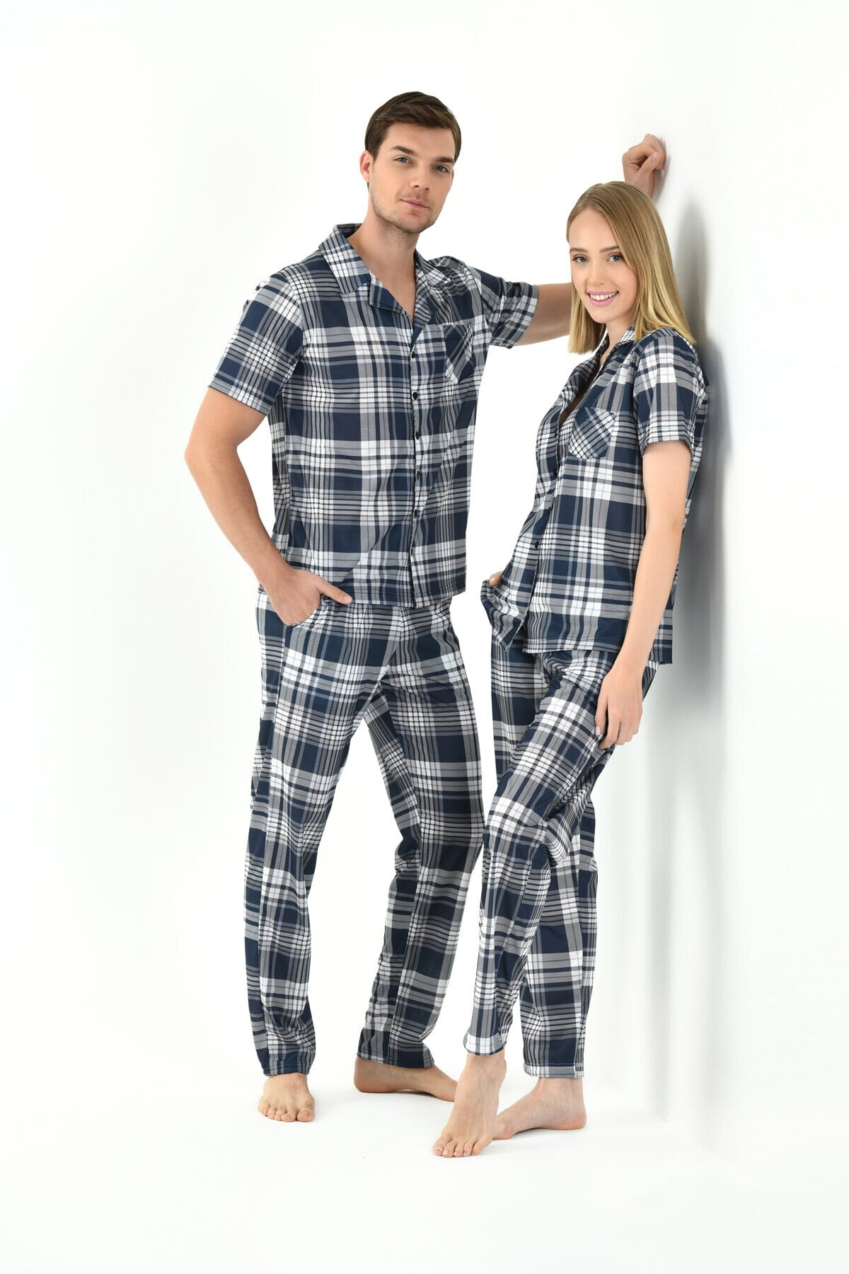 Yeni İnci - KARE DESENLİ ERKEK 3'LÜ PİJAMA TAKIMI