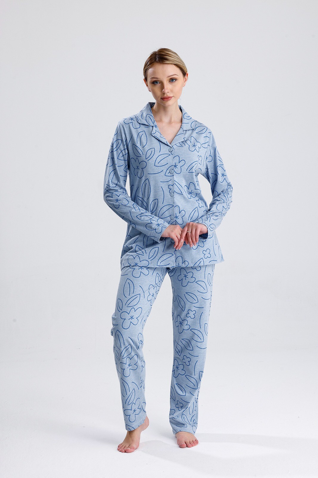 PAMUKLU PİJAMA TAKIMI 5008 - Thumbnail