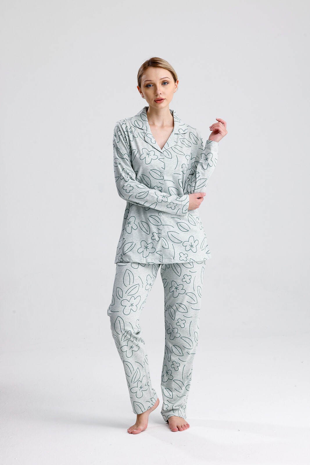 PAMUKLU PİJAMA TAKIMI 5008 - Thumbnail