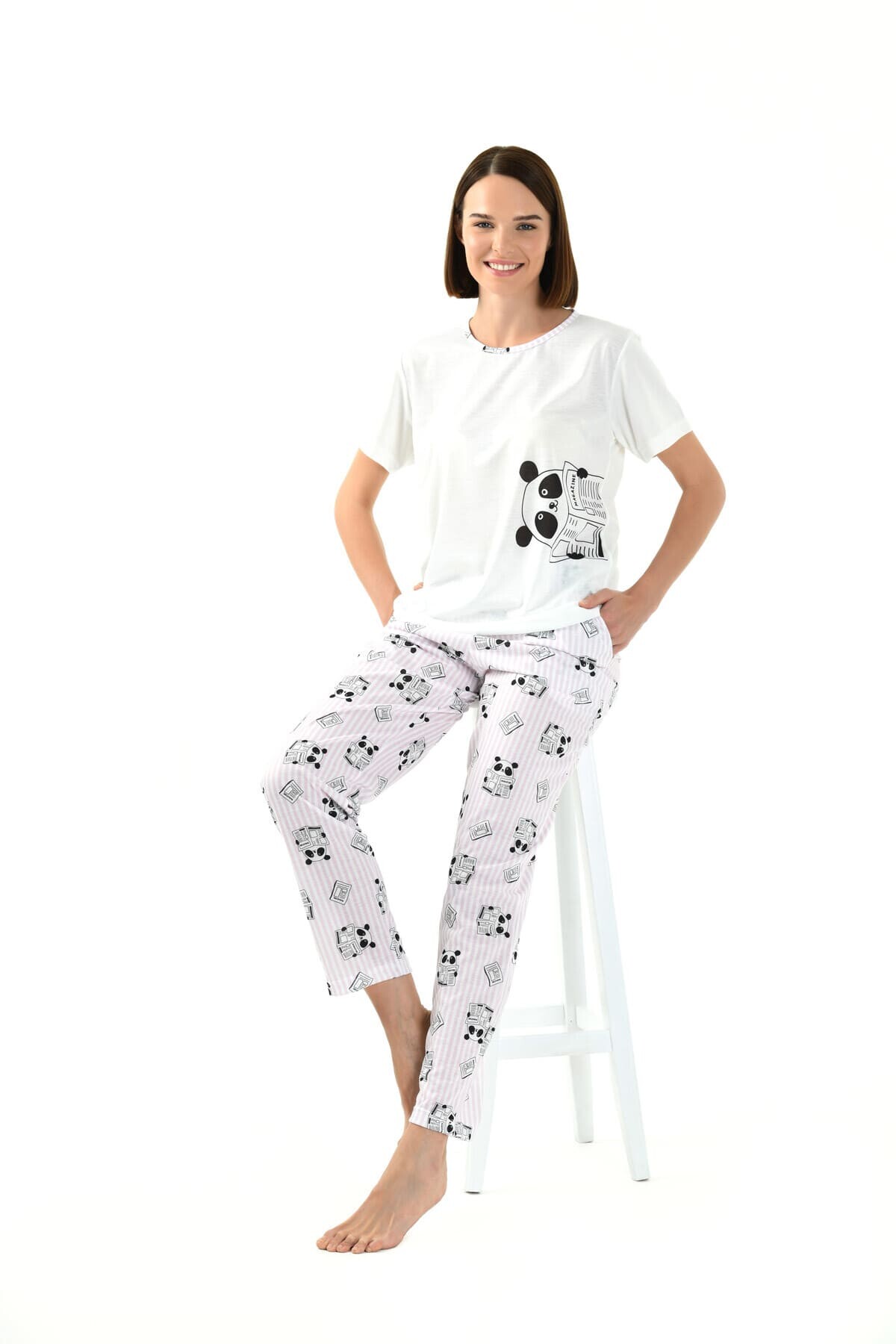Yeni İnci - PANDA BASKILI PİJAMA TAKIMI (1)