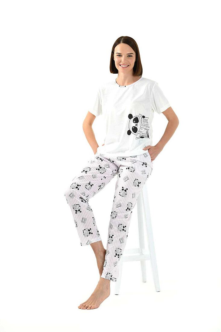 PANDA BASKILI PİJAMA TAKIMI - 2
