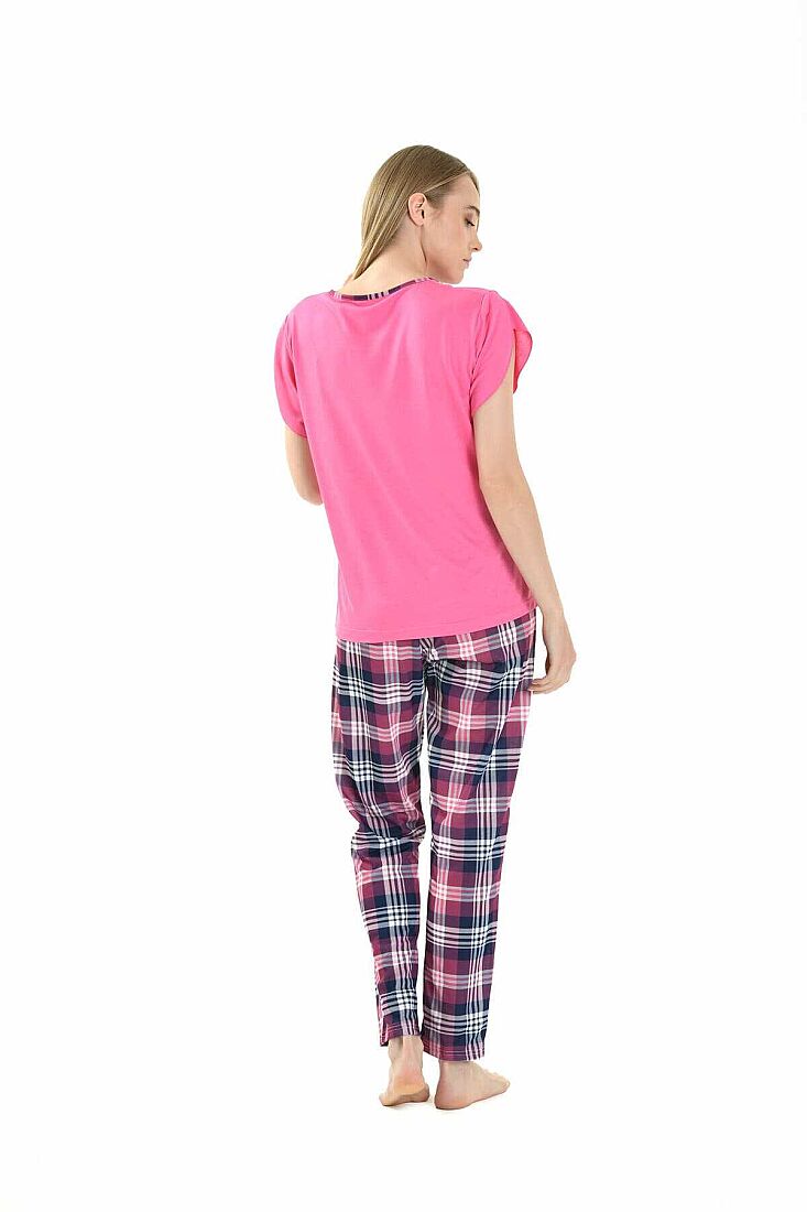 PEMBE KADIN PİJAMA TAKIMI - 1