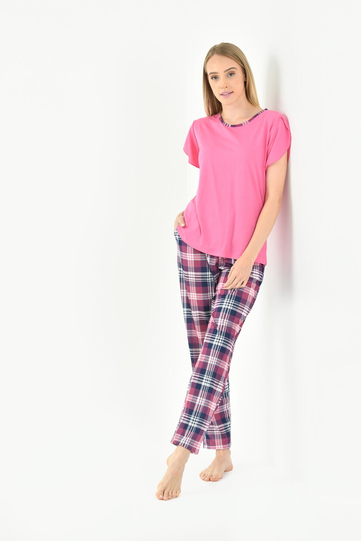 Yeni İnci - PEMBE KADIN PİJAMA TAKIMI (1)