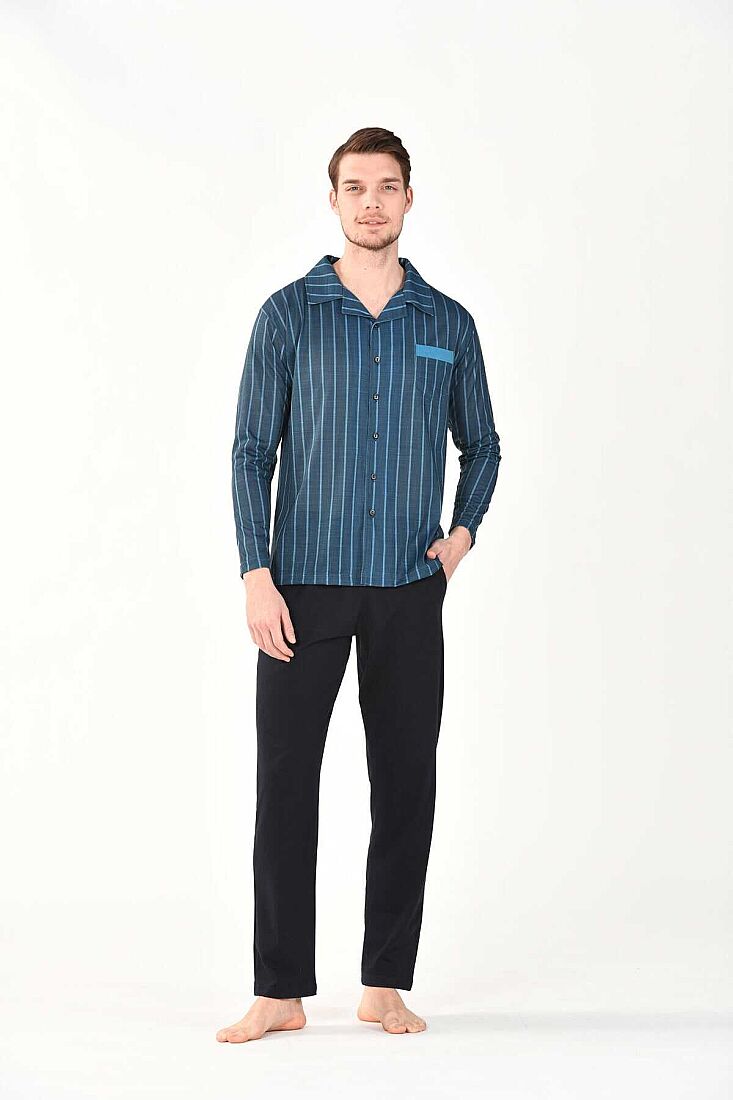 2'li Viskon Erkek Pijama Takımı - 1