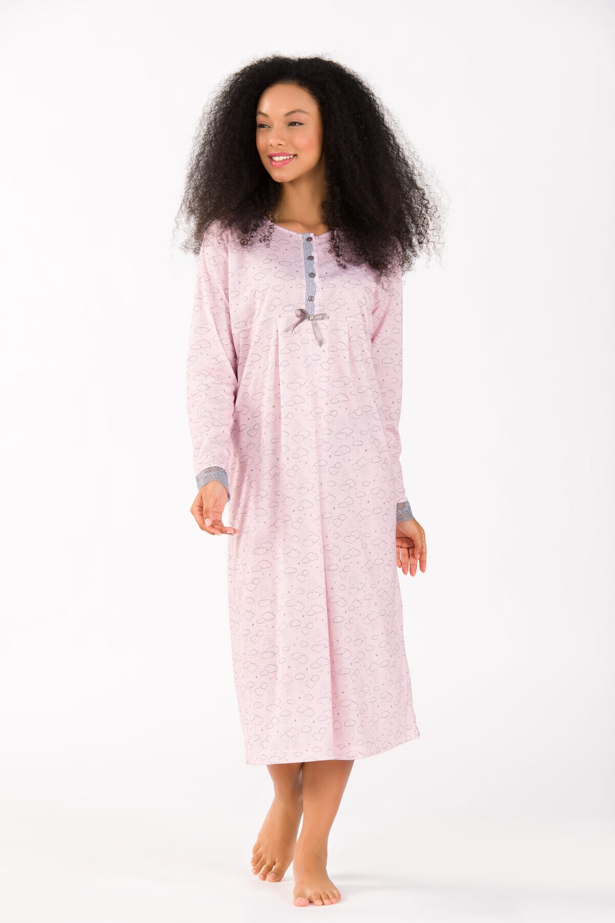 Viskon Hamile Kadın Gecelik - Thumbnail